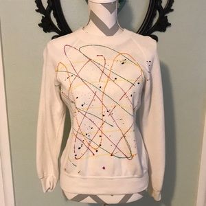 80’s paint drizzle sweater